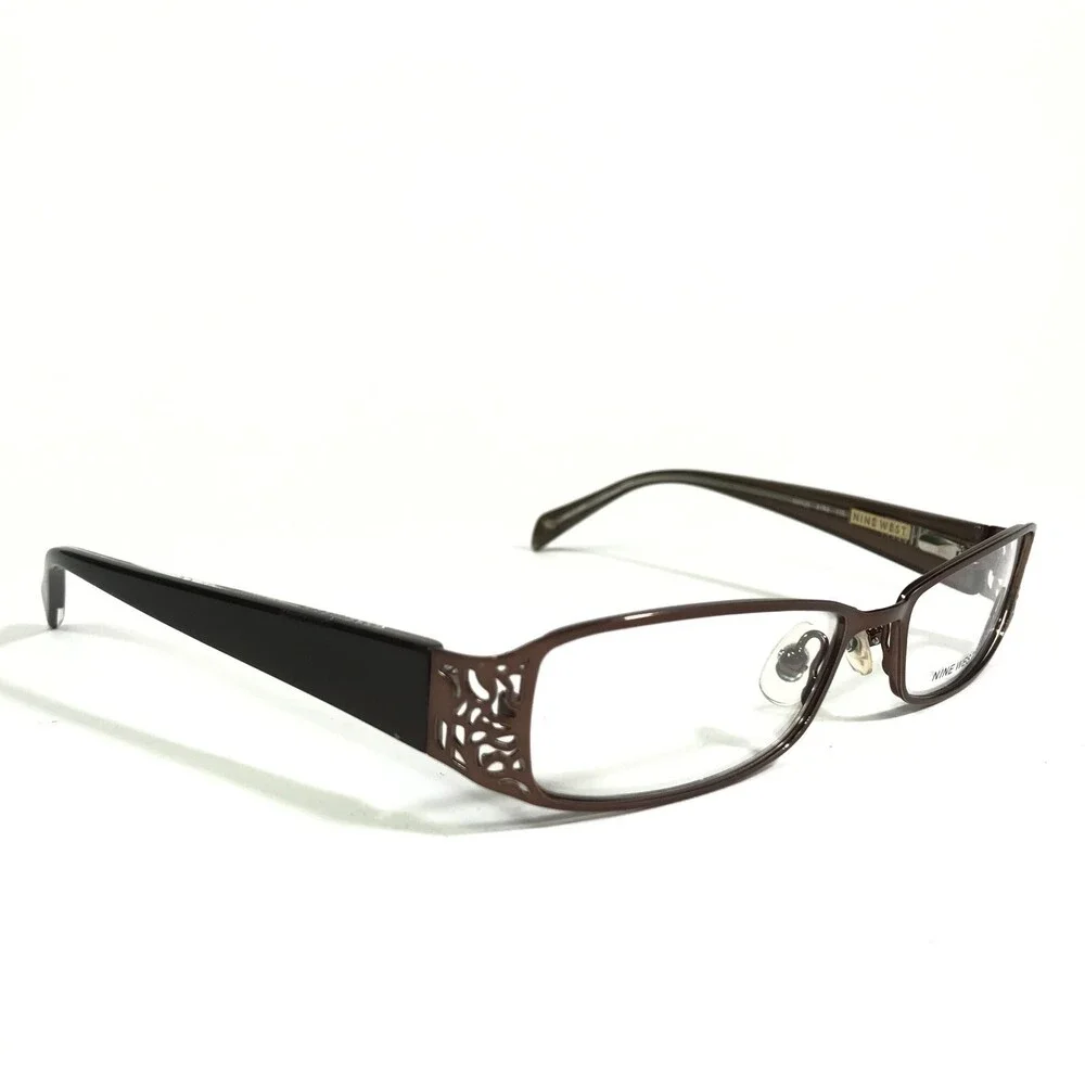 Nine West Eyeglasses Frames NW420 01R9 Brown Rectangular Full Rim 51-16-135